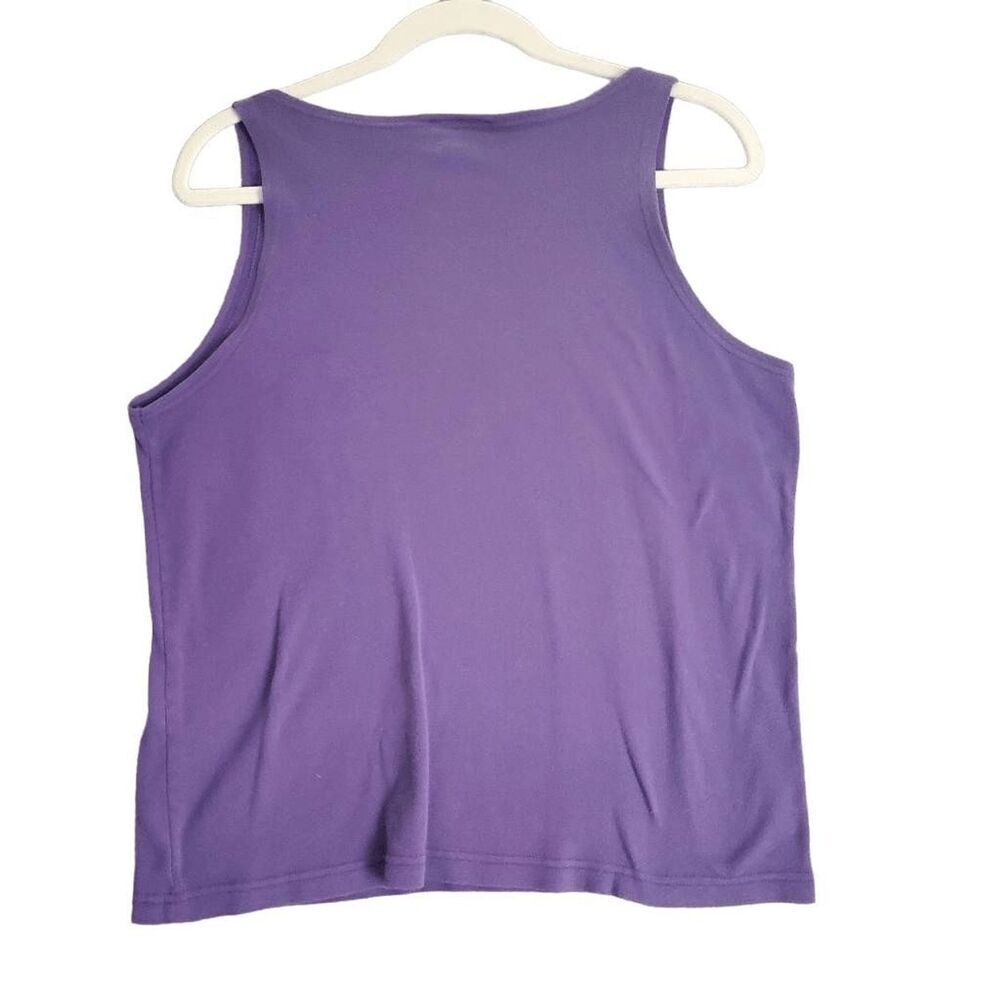 VTG Christian Dior SEPARATES Women's Purple Sleeveless Cotton Round Neck Tank L - Picture 2 of 5